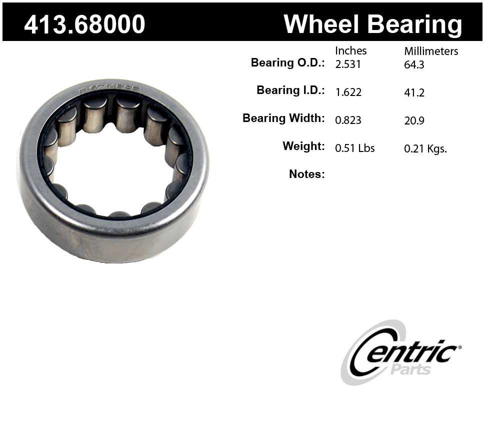 CENTRIC PARTS - Premium Axle Shaft Bearing (Rear) - CEC 413.68000