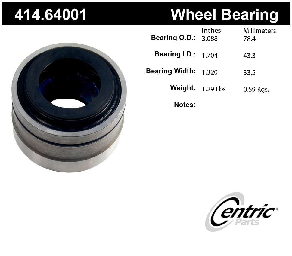 CENTRIC PARTS - Premium Bearings (Rear) - CEC 414.64001