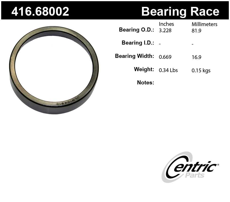 CENTRIC PARTS - Centric Premium Axle Shaft, Hub & Wheel Bearings (Rear Outer) - CEC 416.68002