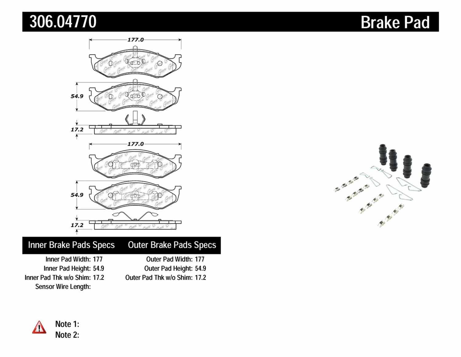 CENTRIC FLEET PERFORMANCE - Centric Posi Quiet XT Disc Brake Pad Sets (Front) - CEF 306.04770