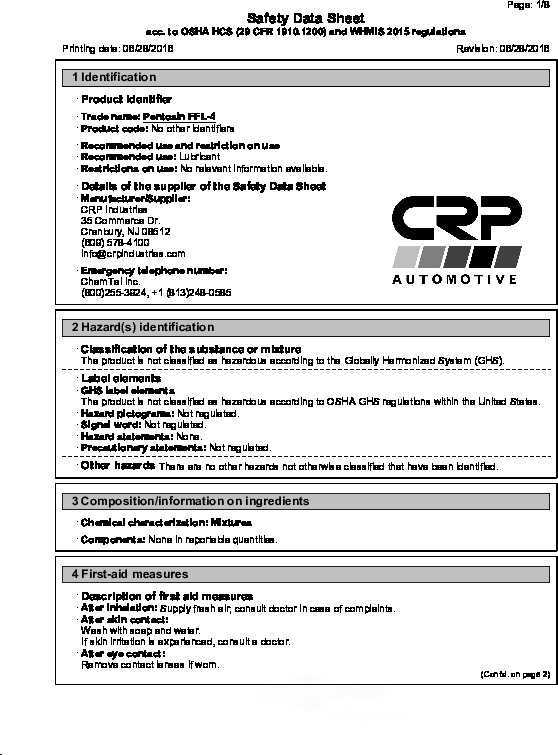 CRP/PENTOSIN - Dual Clutch Transmission Fluid - CPG 1080107