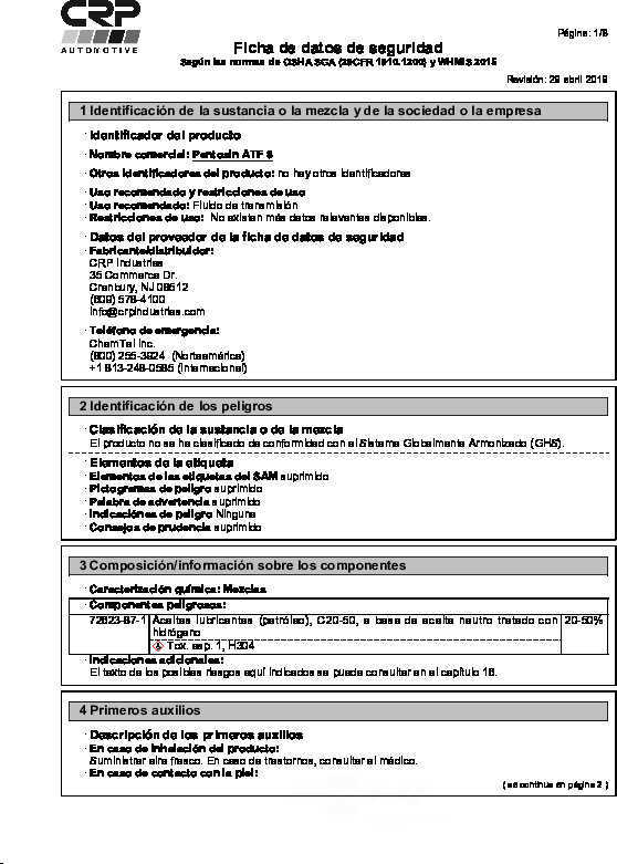 CRP/PENTOSIN - Auto Trans Fluid - CPG 1058110