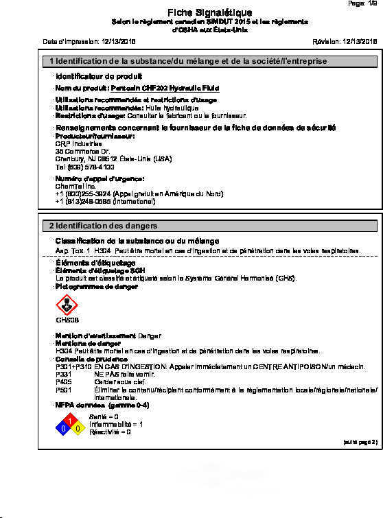 CRP/PENTOSIN - Hydraulic System Fluid - CPG 8403107