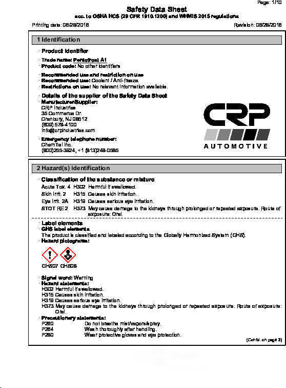 CRP/PENTOSIN - Engine Coolant / Antifreeze - CPG 8115204