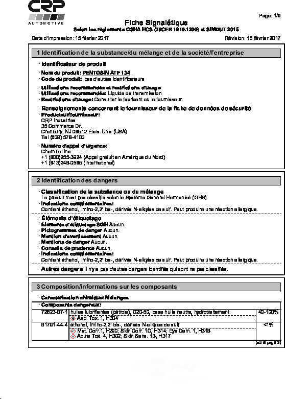 CRP/PENTOSIN - Auto Trans Fluid - CPG 1088117