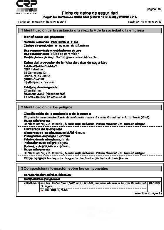 CRP/PENTOSIN - Auto Trans Fluid - CPG 1088117