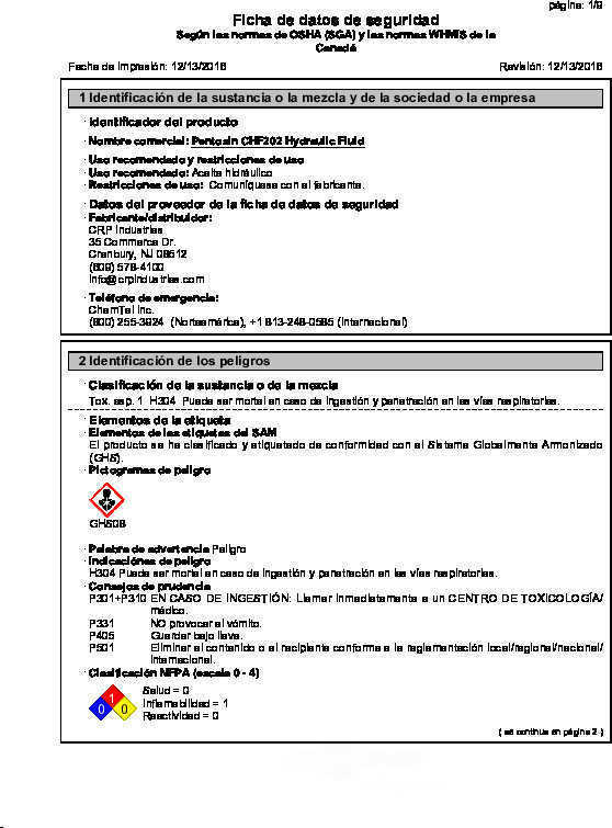 CRP/PENTOSIN - Hydraulic System Fluid - CPG 8403107