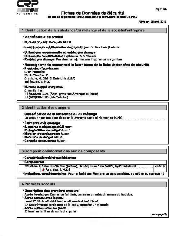 CRP/PENTOSIN - Auto Trans Fluid - CPG 1058110