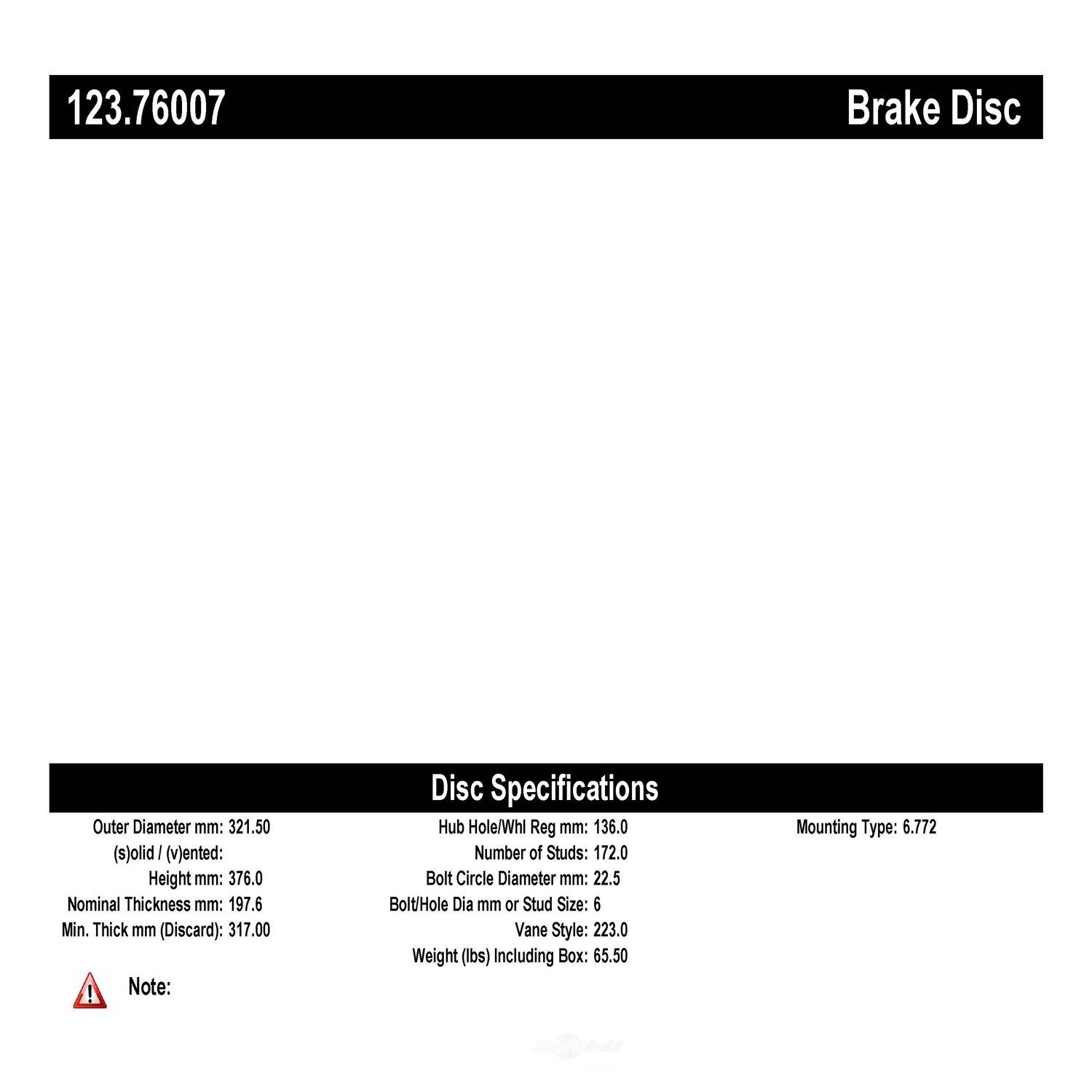 C-TEK BY CENTRIC - C-TEK Standard Brake Drum - CTK 123.76007