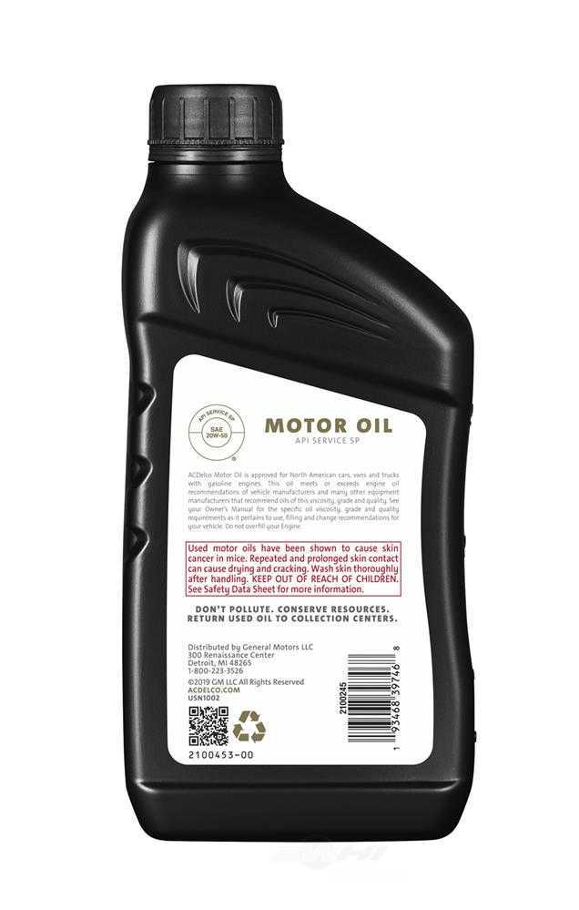 ACDELCO GOLD/PROFESSIONAL - Engine Oil - 1 Quart - DCC - 10-9295