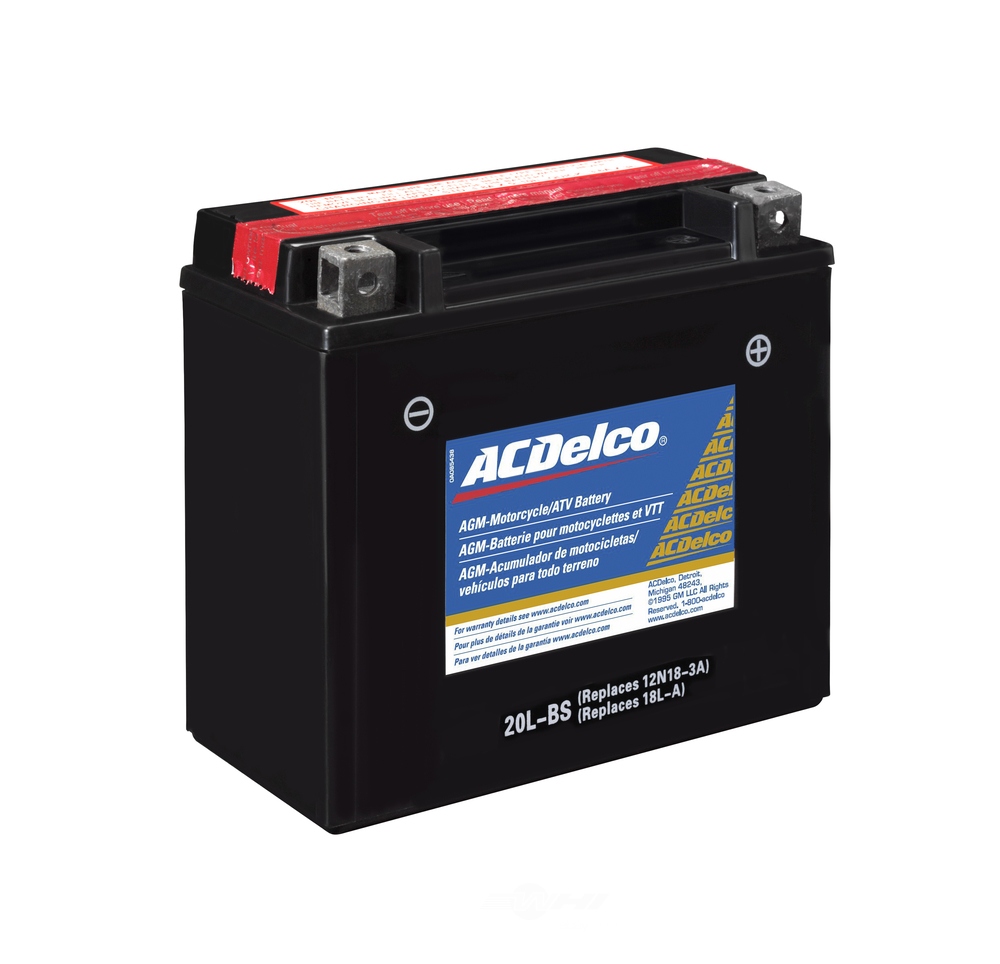 ACDELCO GOLD/PROFESSIONAL - 12 Month Warranty Powersports AGM - DCC ATX20LBS