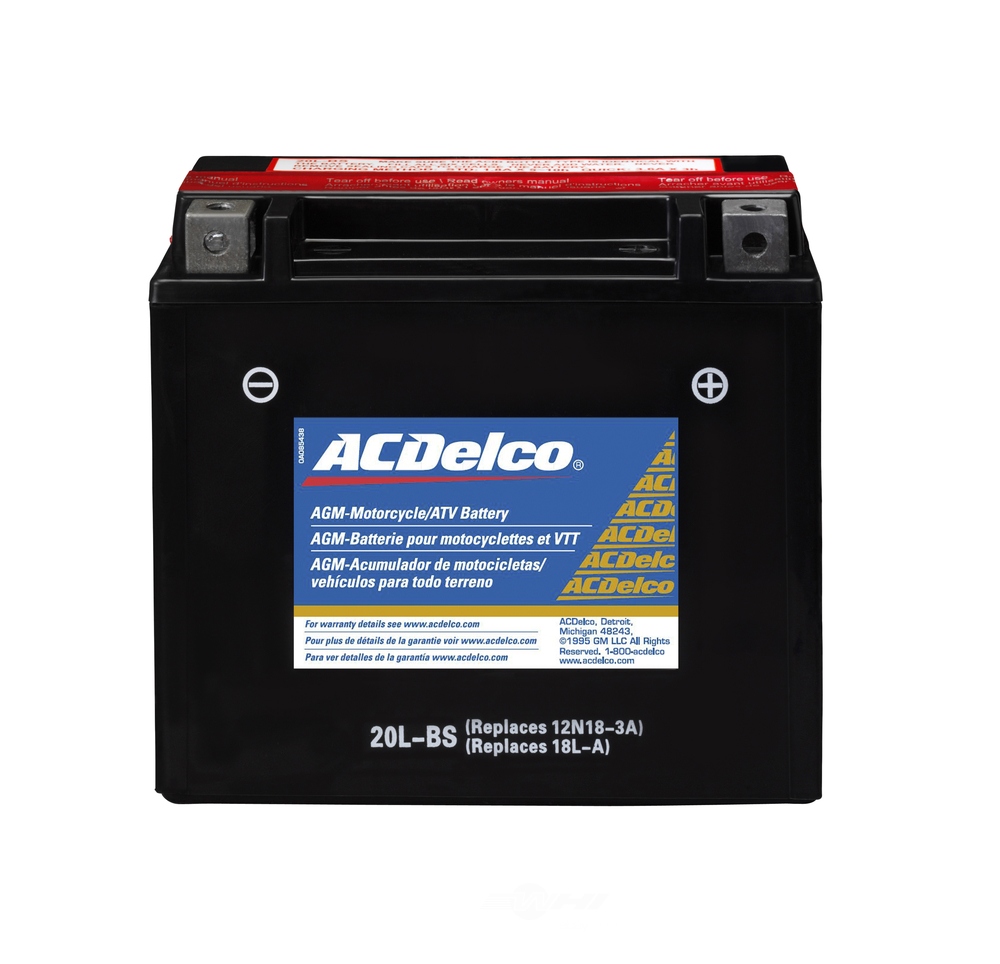 ACDELCO GOLD/PROFESSIONAL - 12 Month Warranty Powersports AGM - DCC ATX20LBS