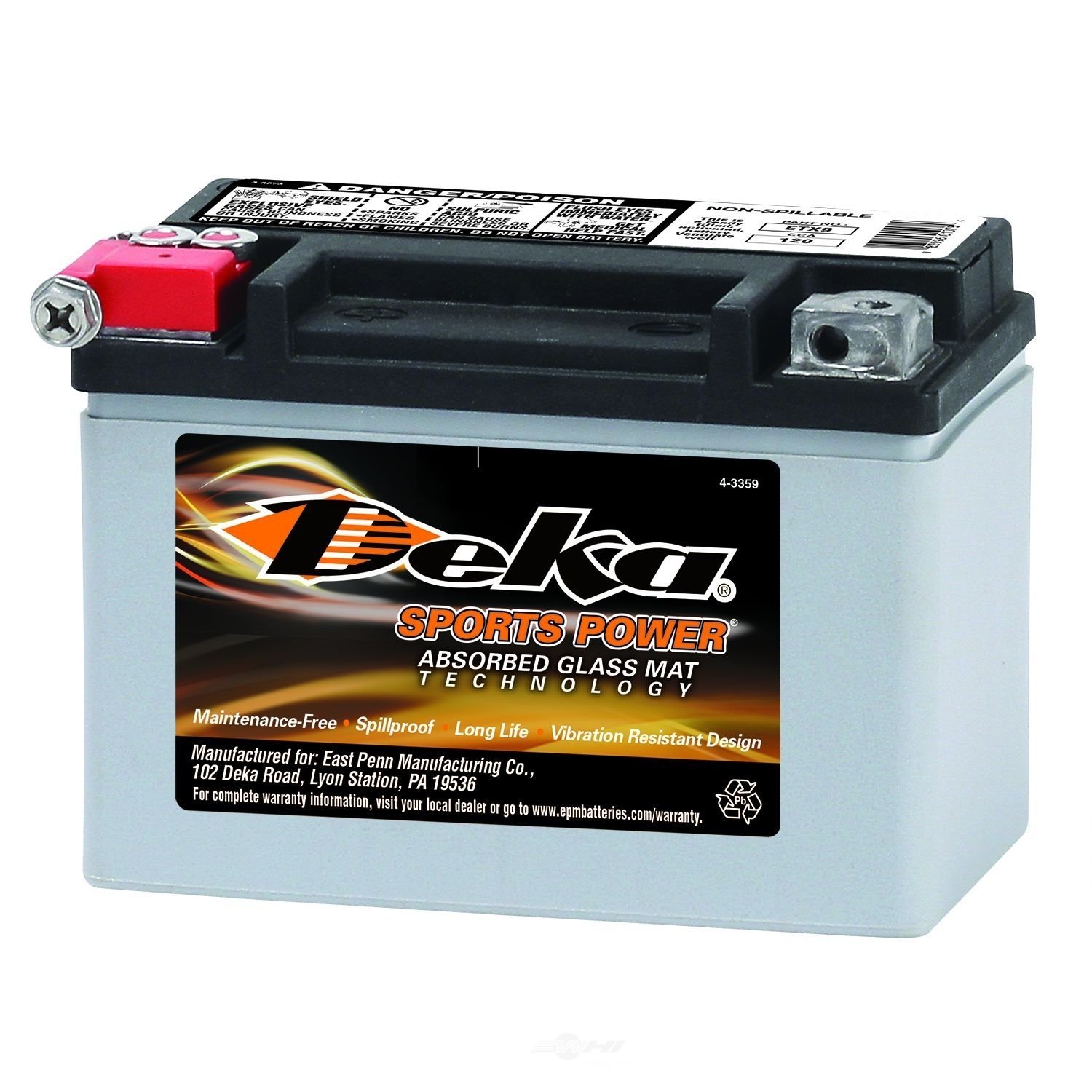 DEKA - Power Sports - Premium AGM - Factory Activated - DEK ETX9