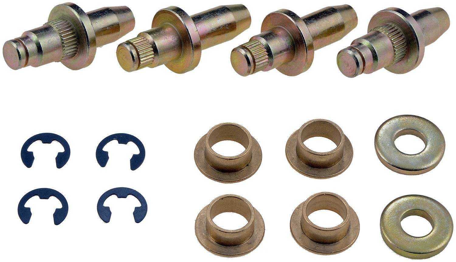Ensemble de goupilles et douilles de charnière de porte : 4 goupilles, 4 bagues, 2 rondelles et 4 clips