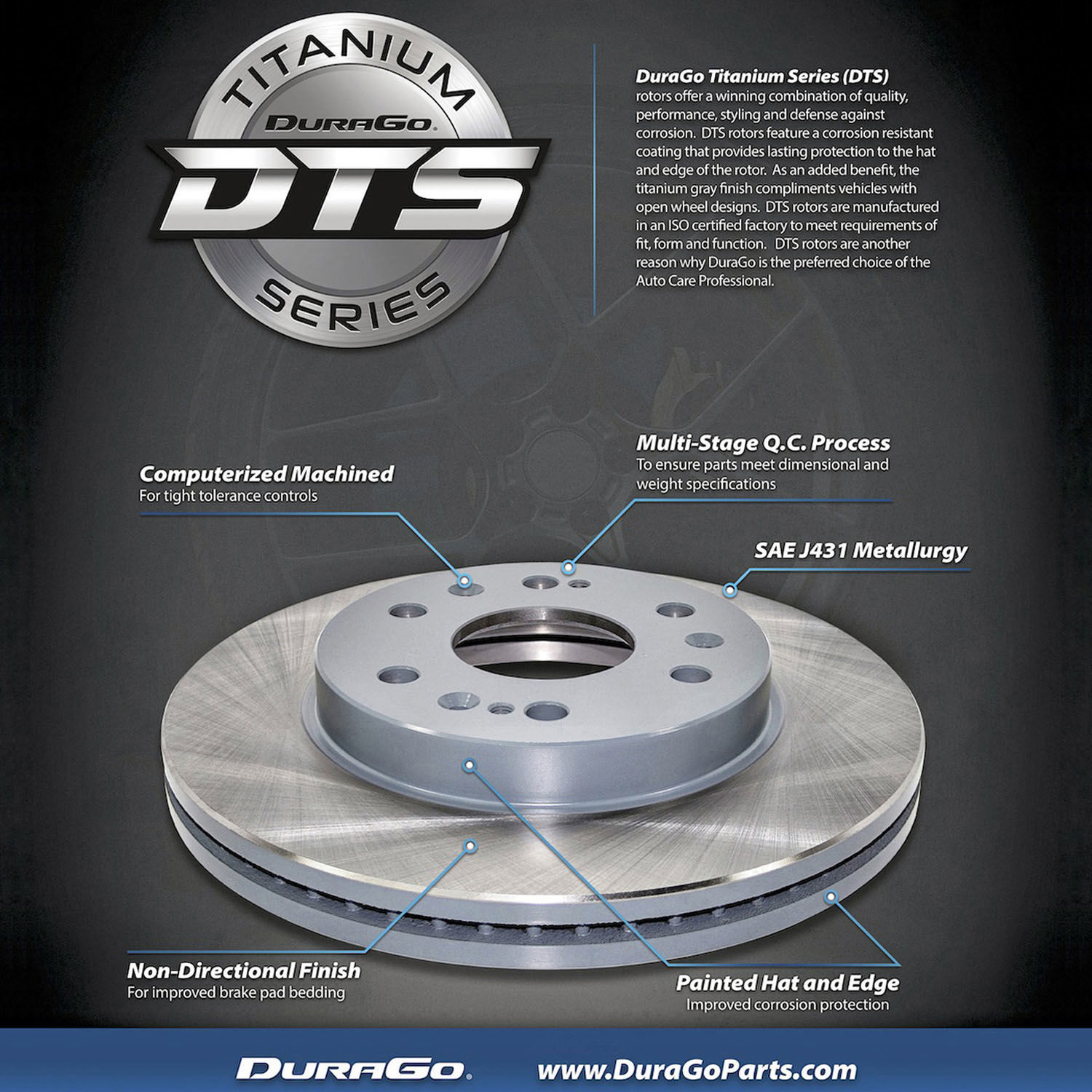 DURAGO TITANIUM SERIES  DTS - Disc Brake Rotor - DTS BR31146-01