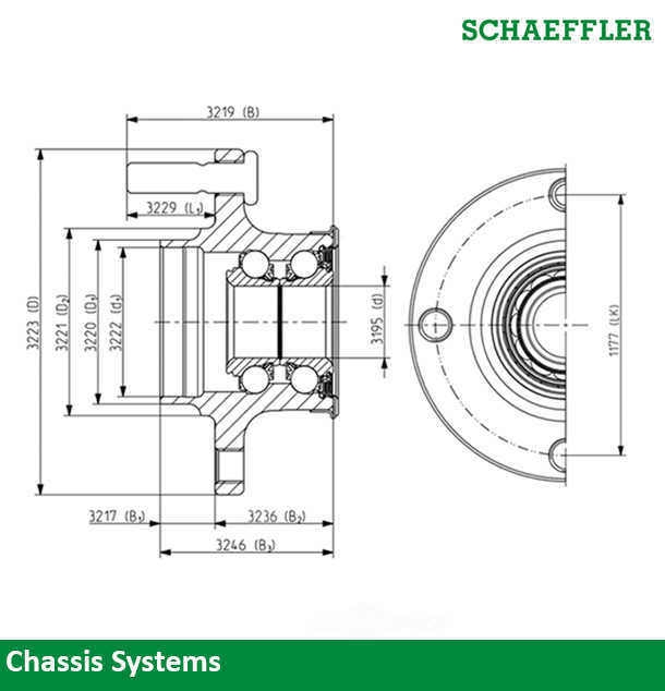 SCHAEFFLER USA - Wheel Bearing and Hub Assembly (Rear) - FGA 800179D