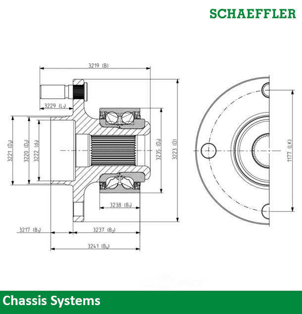 SCHAEFFLER USA - Wheel Bearing and Hub Assembly (Front) - FGA 805787E