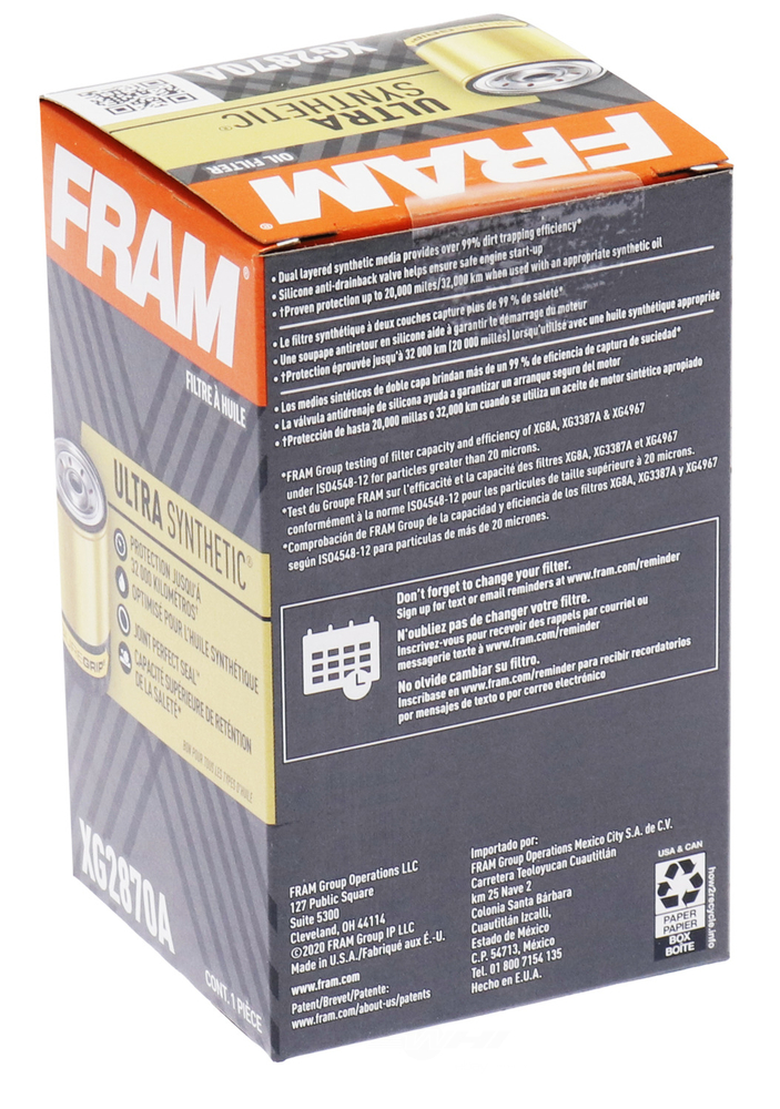FRAM ULTRA - Ultra Synthetic Engine Oil Filter - FP4 XG2870A