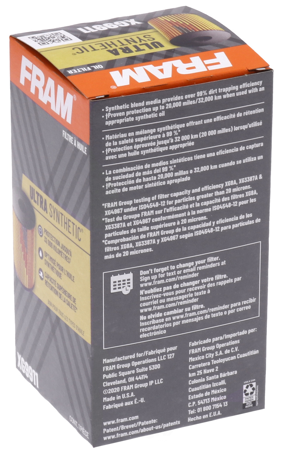 FRAM ULTRA - Ultra Synthetic Engine Oil Filter - FP4 XG9911
