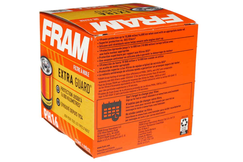 FRAM - Extra Guard Engine Oil Filter - Part Number: PH16  |  