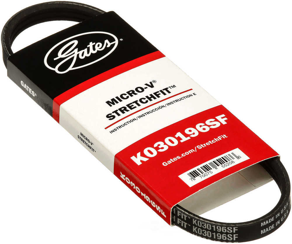 GATES - Premium OE Stretch Fit Micro-V Belt (Water Pump) - GAT K030196SF