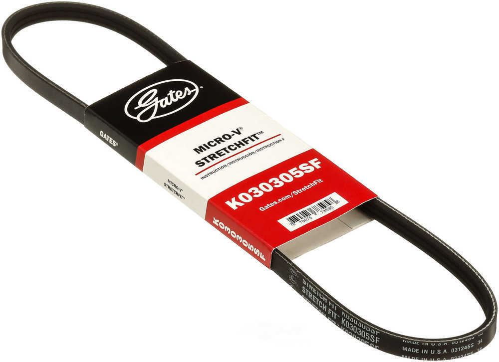 GATES - Premium OE Stretch Fit Micro-V Belt (Water Pump) - GAT K030305SF