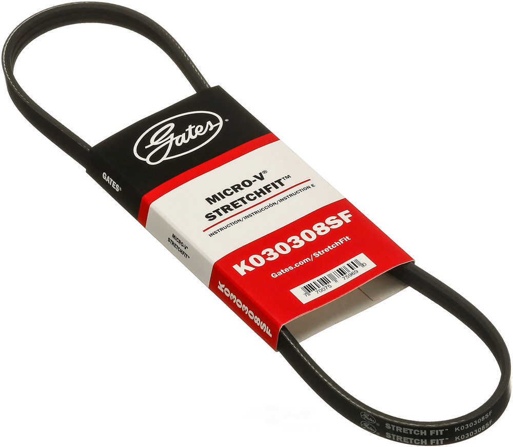 GATES - Premium OE Stretch Fit Micro-V Belt (Water Pump) - GAT K030308SF
