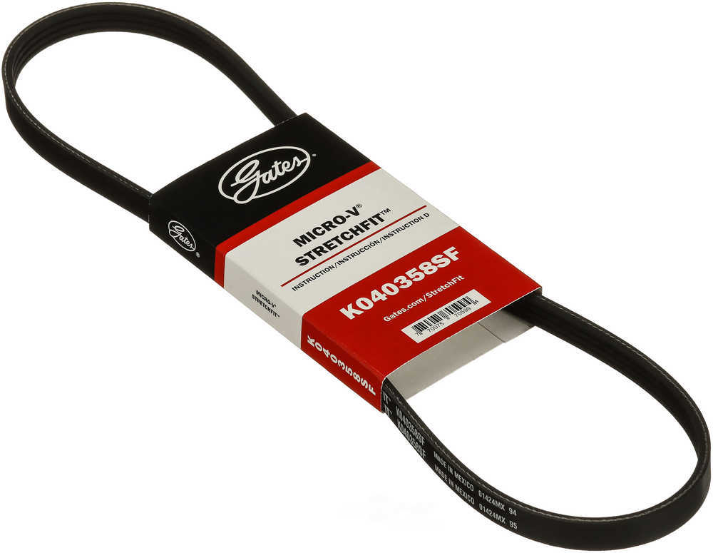 GATES - Premium OE Stretch Fit Micro-V Belt (Power Steering) - GAT K040358SF