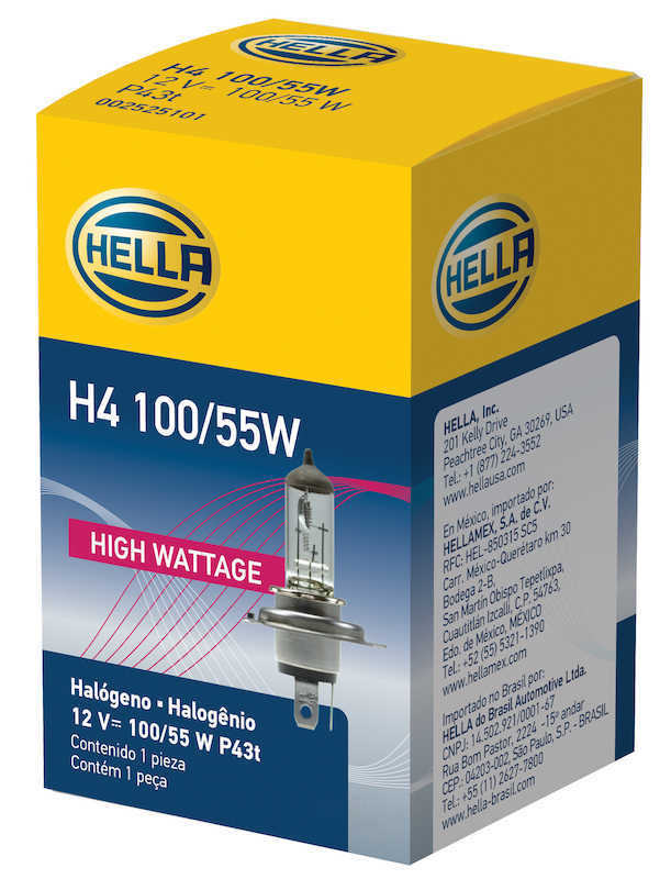 HELLA - Headlight Bulb - HLA H4 100/55W