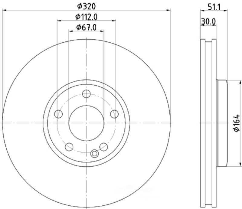 HELLA-PAGID - Integral One-Piece Design (Front) - HPD 355119702