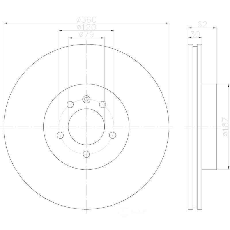 HELLA-PAGID - Integral One-Piece Design (Front) - HPD 355122922