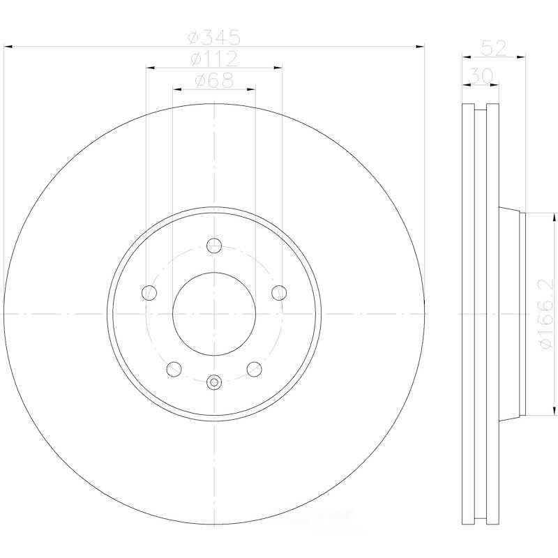 HELLA-PAGID - Integral One-Piece Design (Front) - HPD 355123112