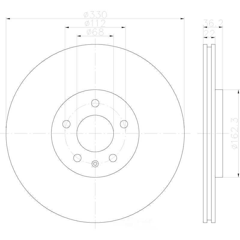 HELLA-PAGID - Integral One-Piece Design (Rear) - HPD 355123142
