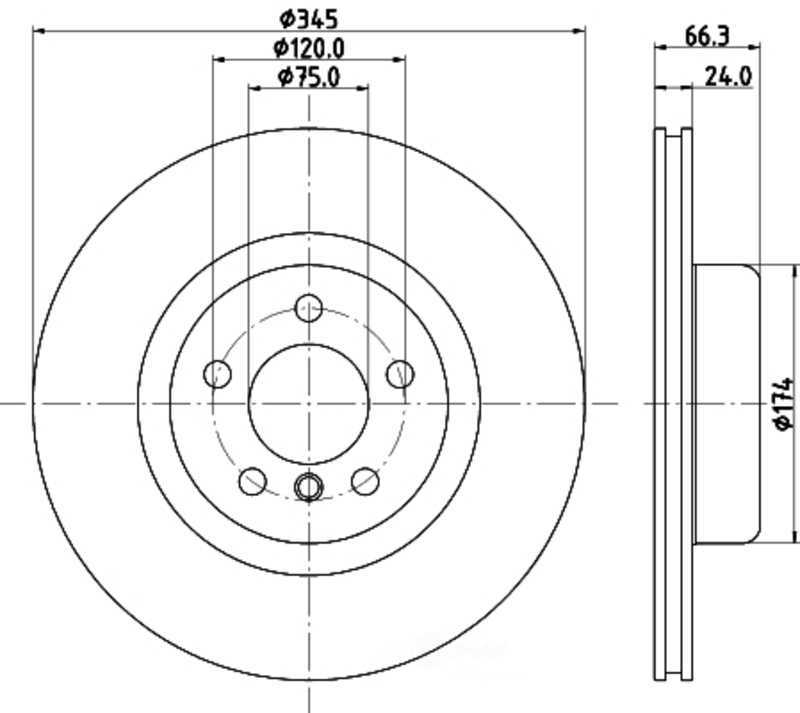 HELLA BRAKES 355132781 — Rear Disc Brake Rotor