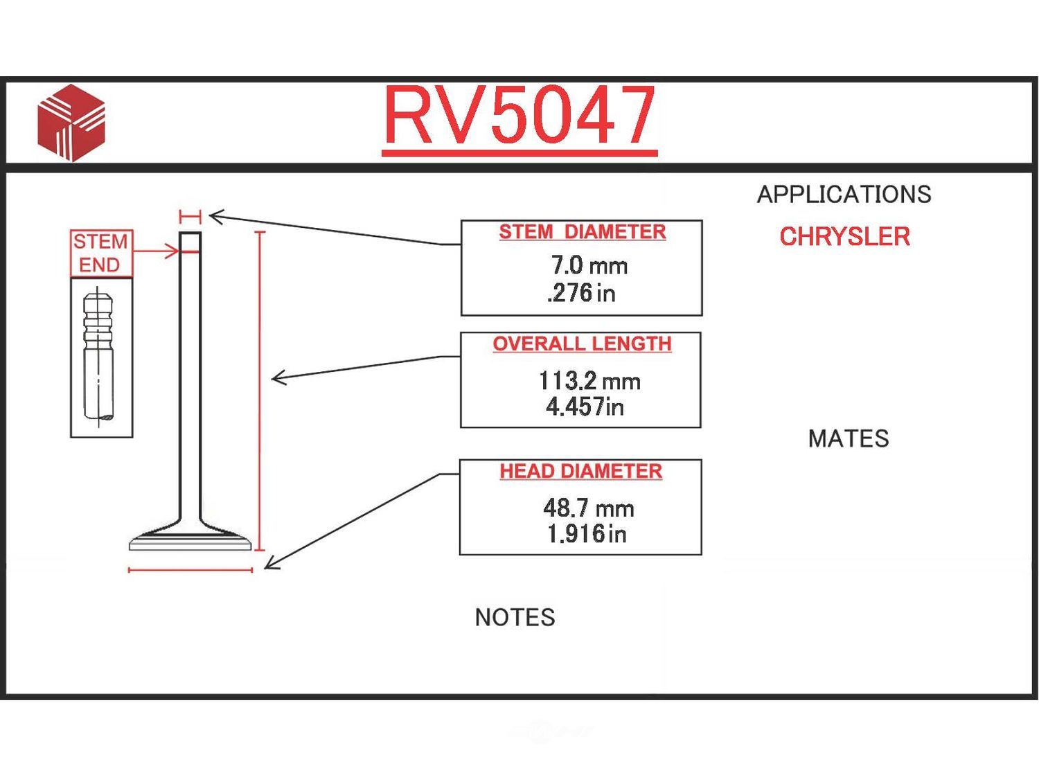 ITM - Engine Intake Valve - ITM - rv5047