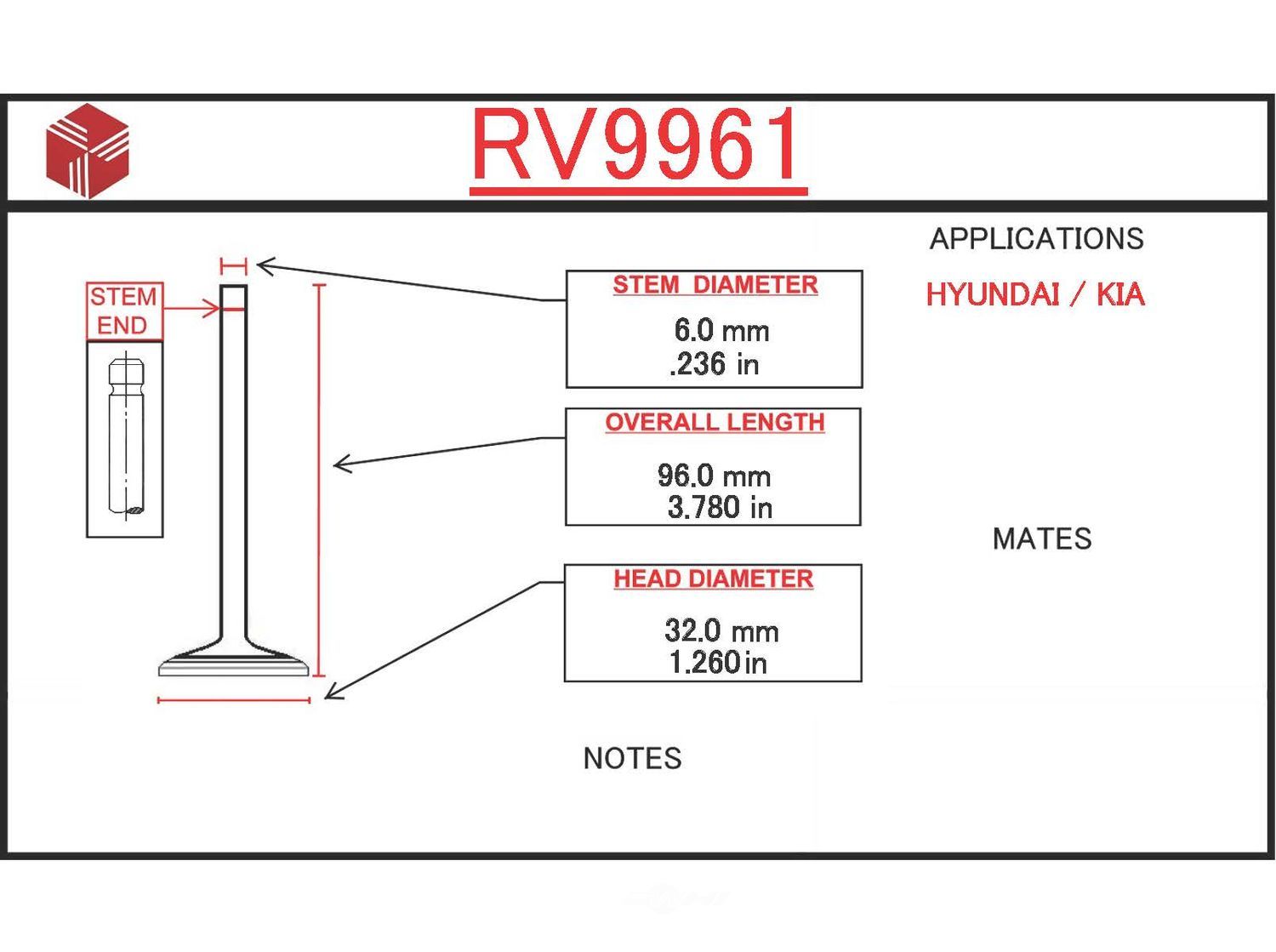 ITM - Engine Intake Valve - ITM - rv9961