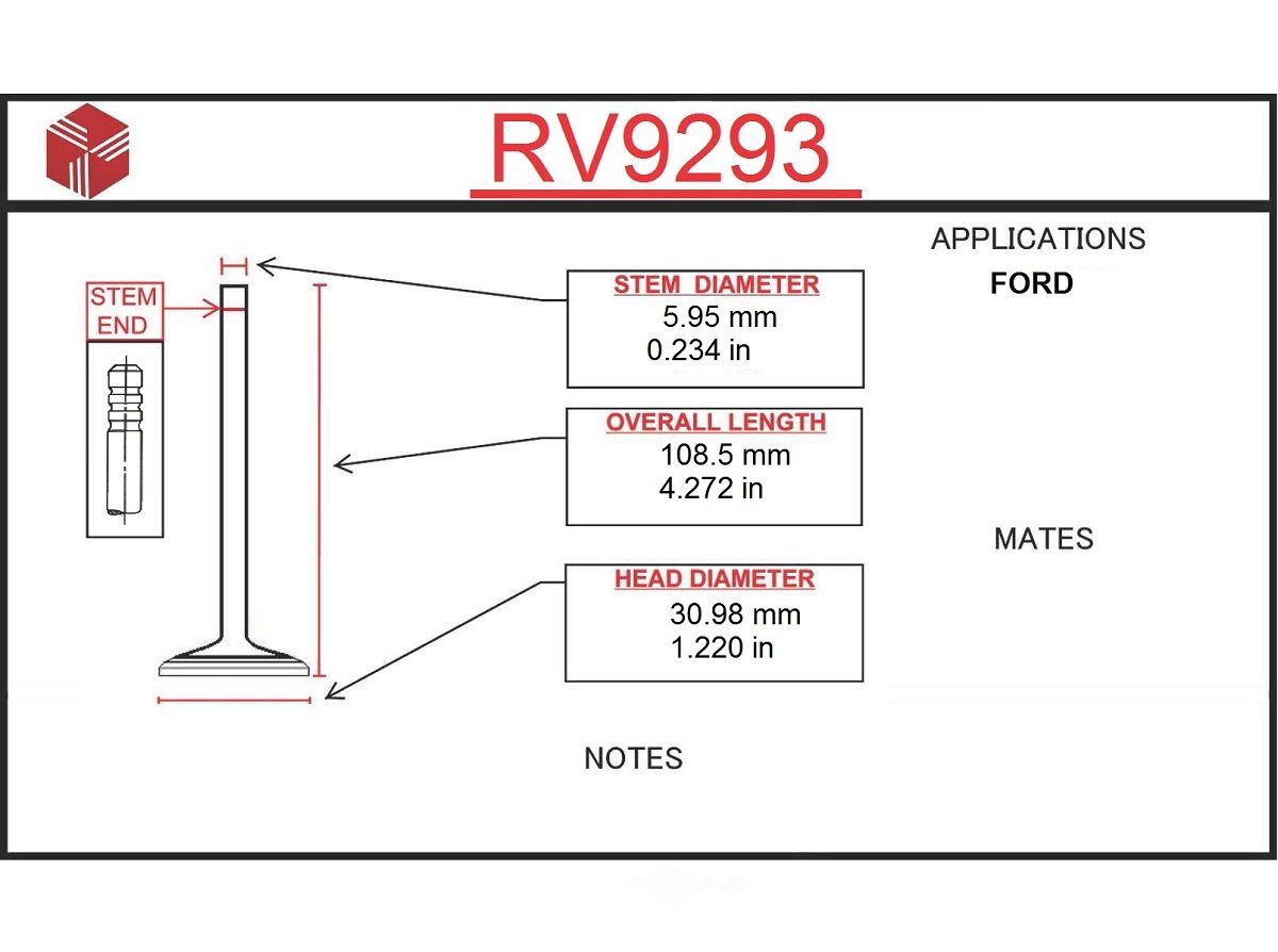 ITM - Engine Intake Valve - ITM - rv9293