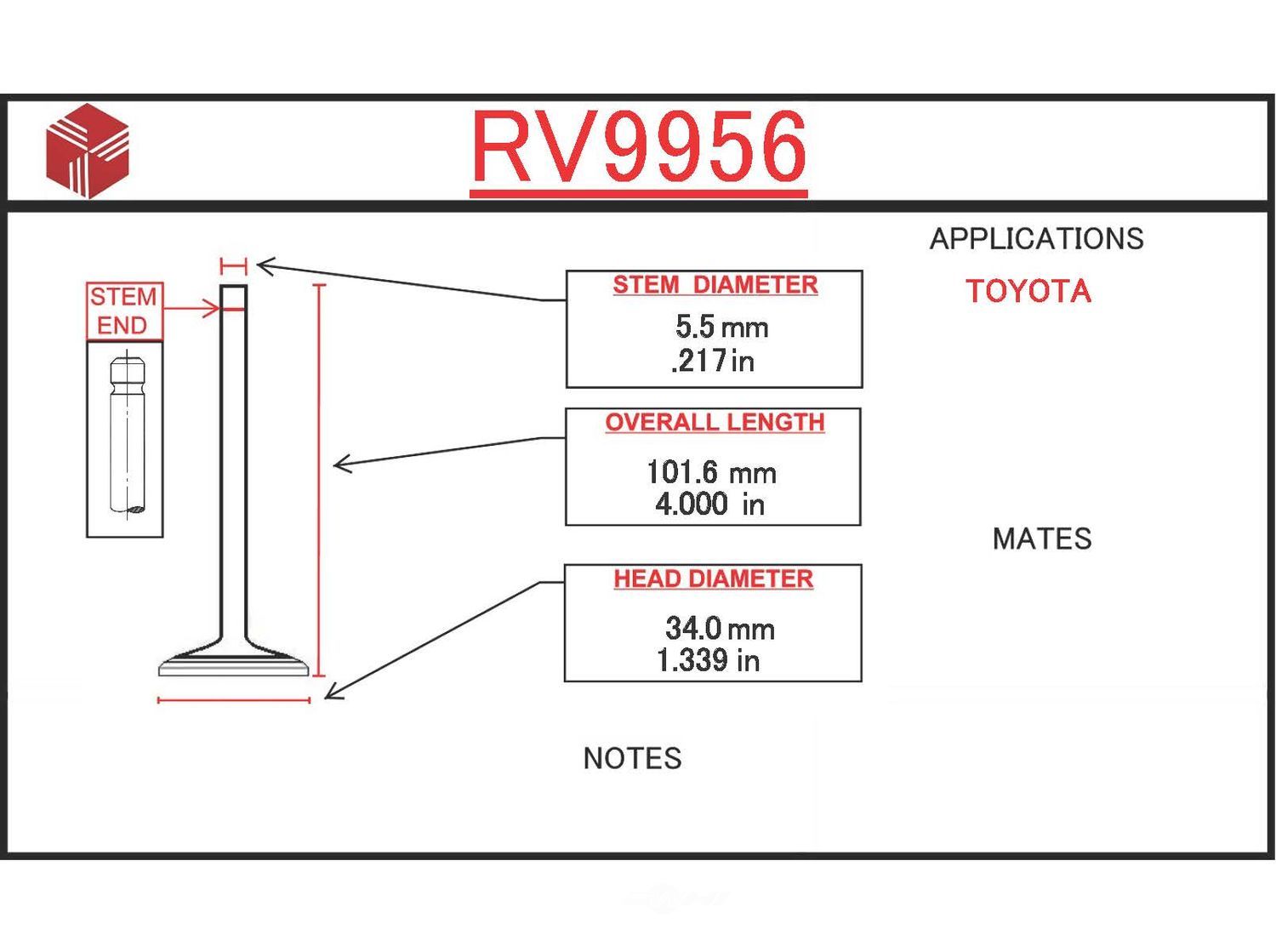 ITM - Engine Intake Valve - ITM - rv9956