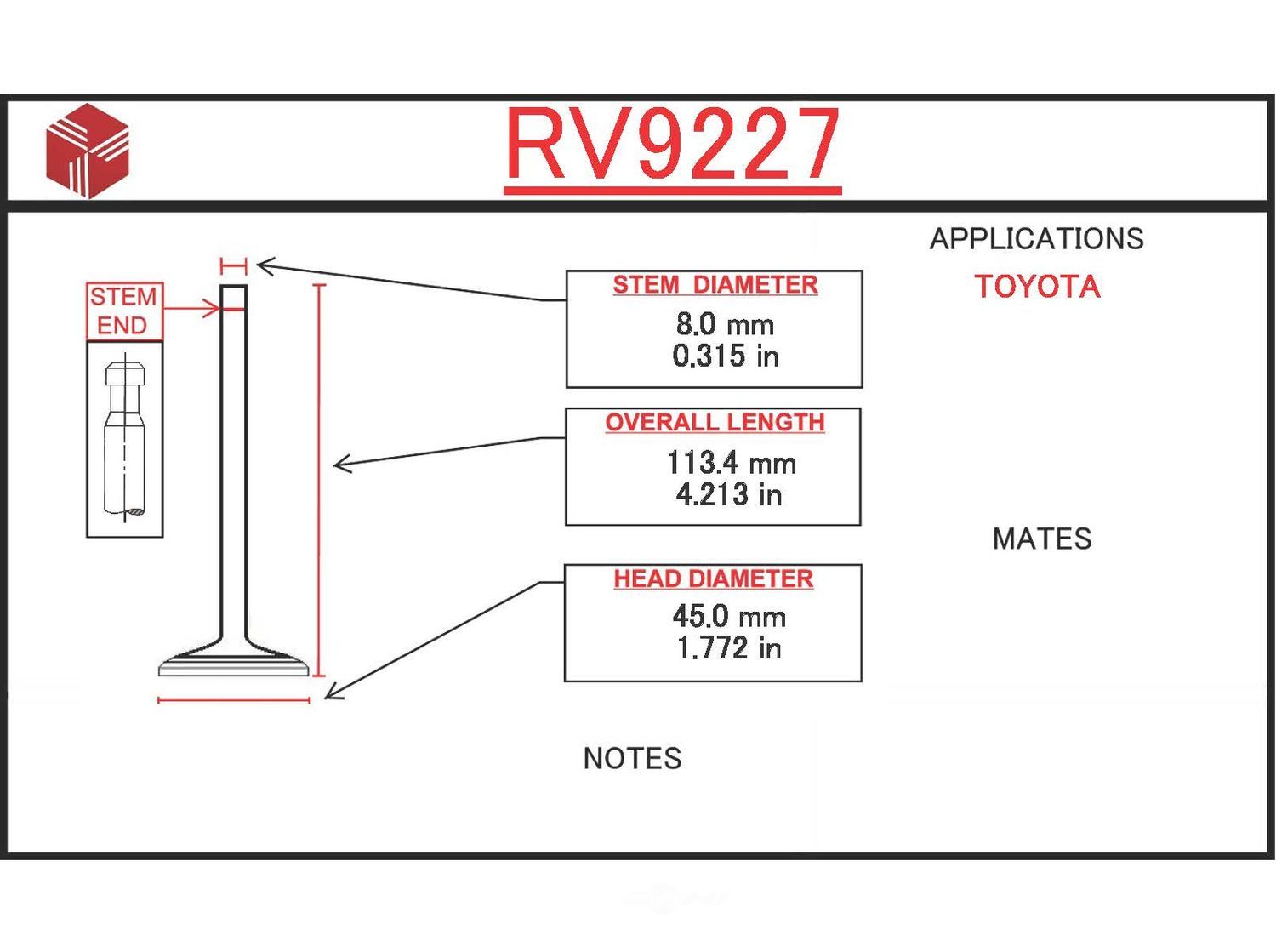 ITM - Engine Intake Valve - ITM - rv9642