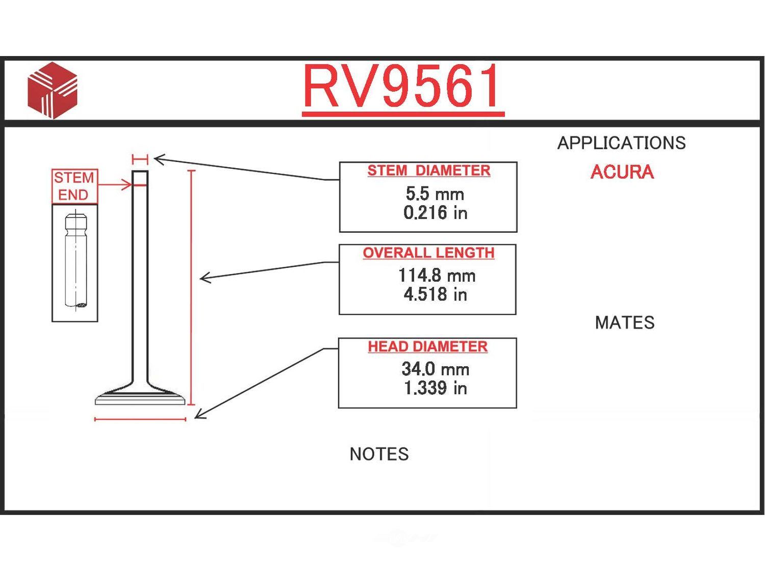 ITM - Engine Intake Valve - ITM - rv9561