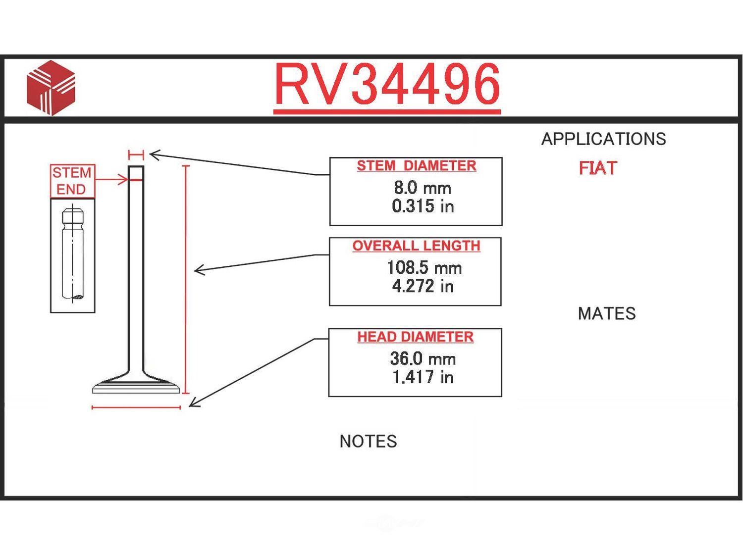 ITM - Engine Intake Valve - ITM RV34496