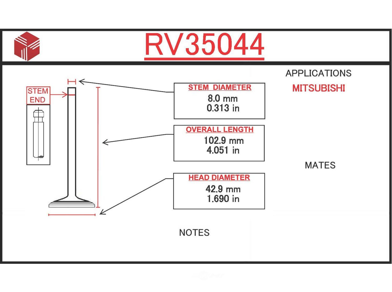 ITM - Engine Intake Valve - ITM RV35044