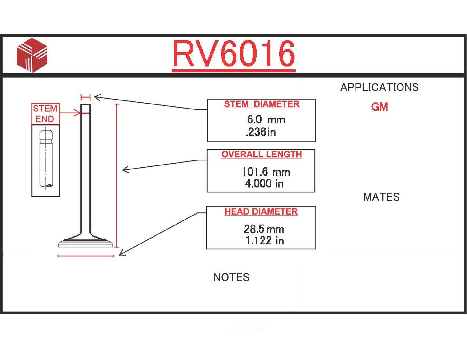 ITM - Engine Intake Valve - ITM RV6016