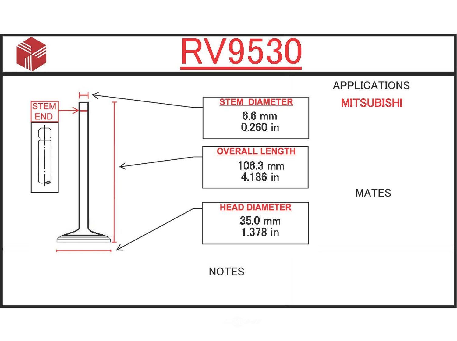 ITM - Engine Intake Valve - ITM RV9530