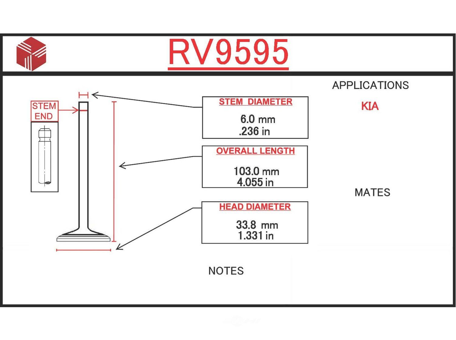 ITM - Engine Intake Valve - ITM RV9595