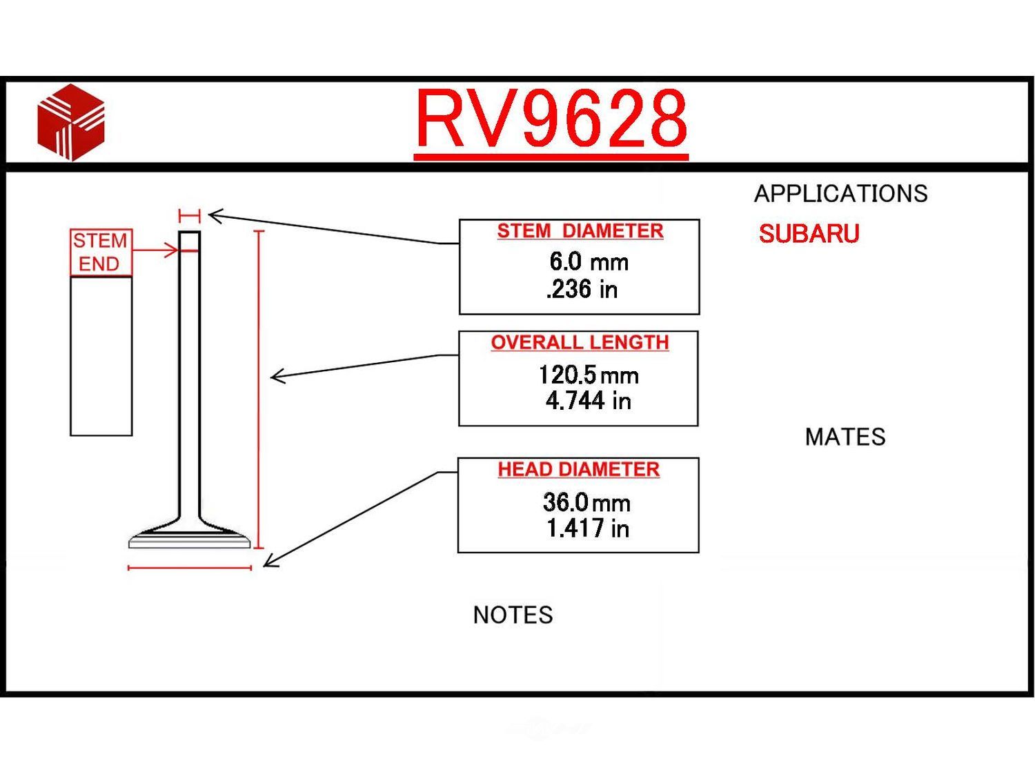 ITM - Engine Intake Valve - ITM RV9628