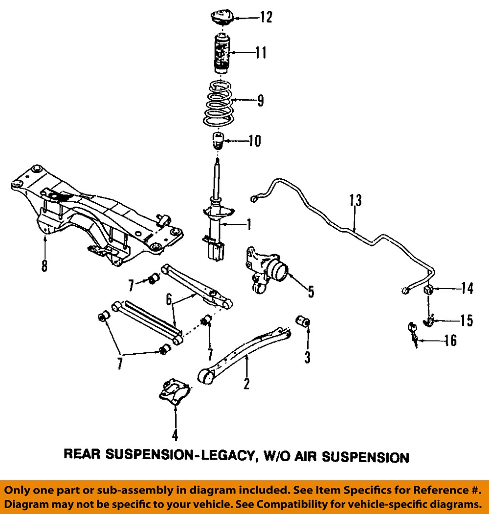SUBARU OEM 98-02 Forester Rear Suspension-Frame Crossmember 20151FA113
