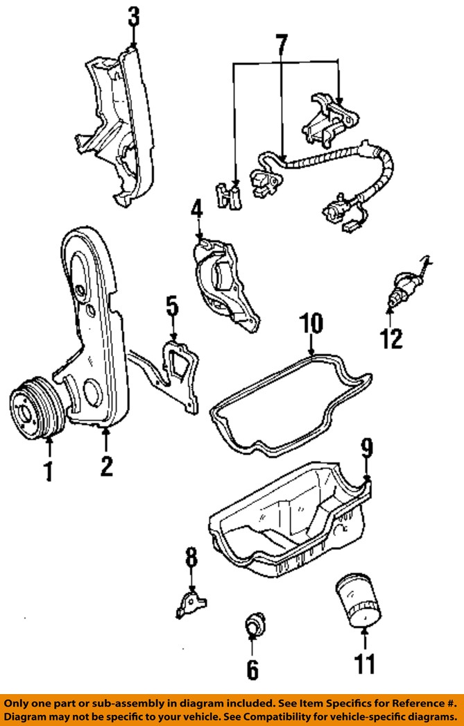 Ford 95 97 Ranger 2 3L L4 Engine Timing Cover F67Z6019AB ... ford ranger diagram timing cover 