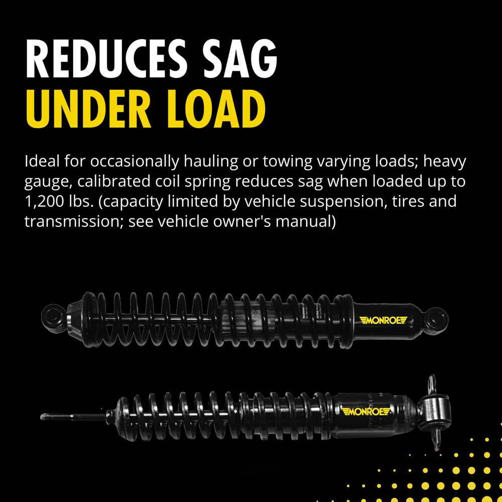 Load Adjusting Rear Suspension Shock Absorber and Coil Spring Assembly Pack of 2