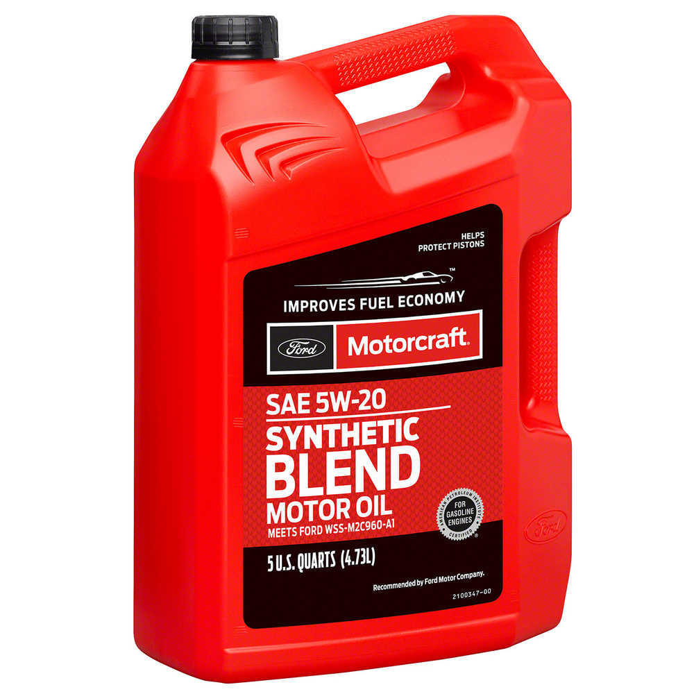MOTORCRAFT - Premium Synthetic Blend Motor Oil - 5 Quart - MOT XO-5W20-5Q3SP